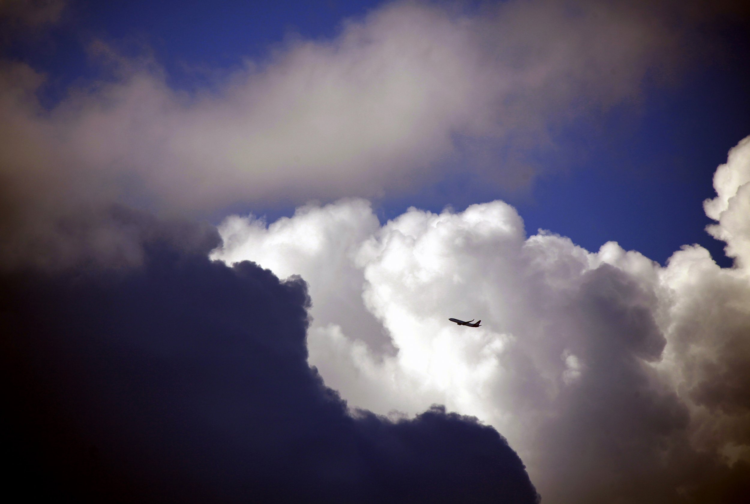 Plane in the clouds