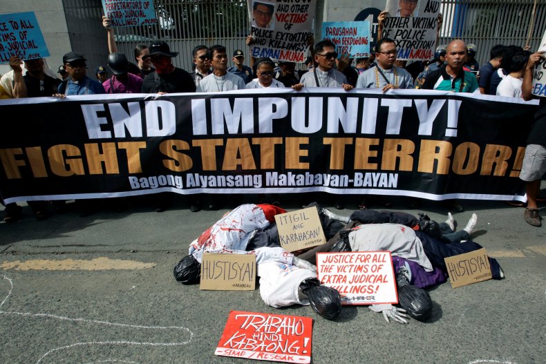 Effigy of corpses drug war