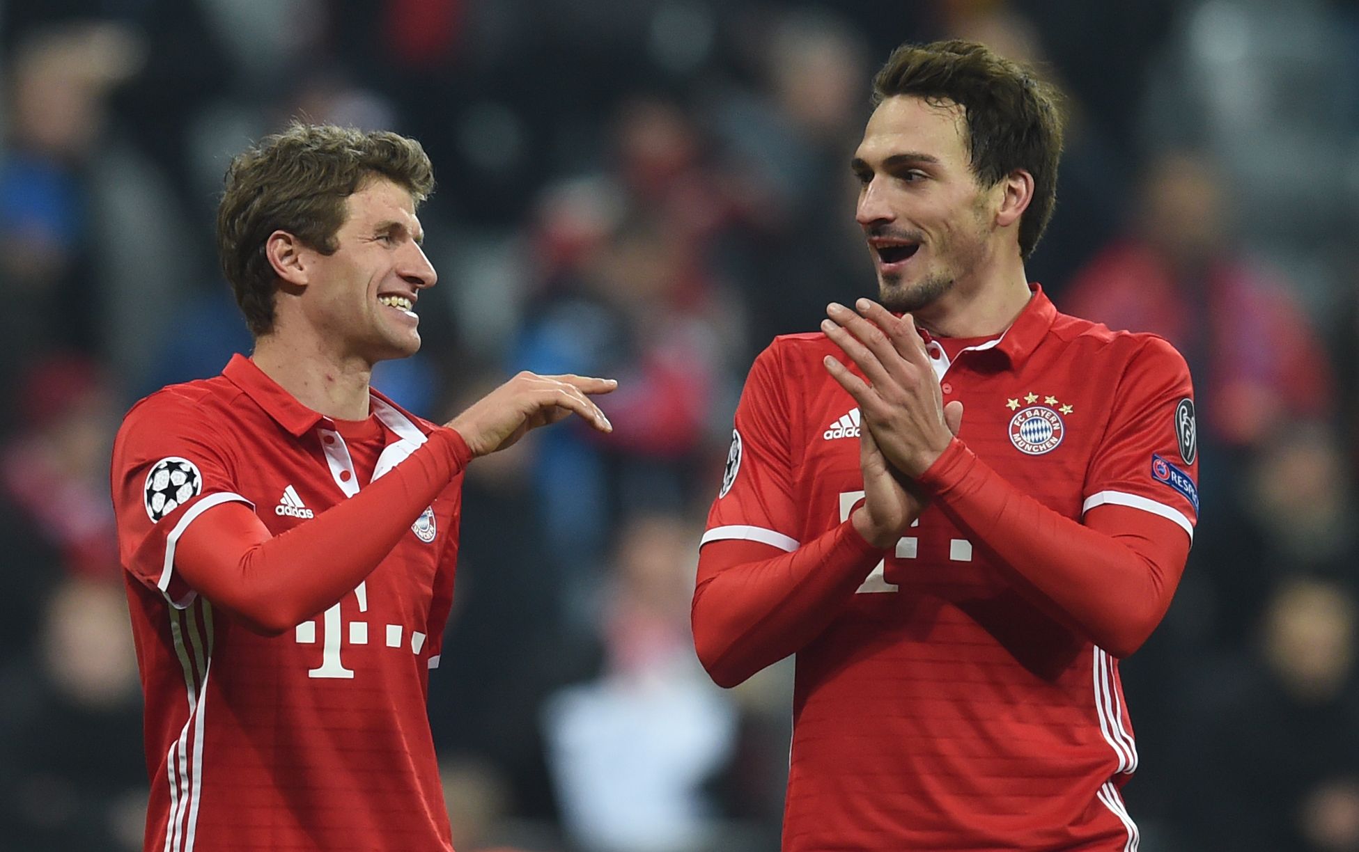 Bayern Munich star Thomas Muller, left.