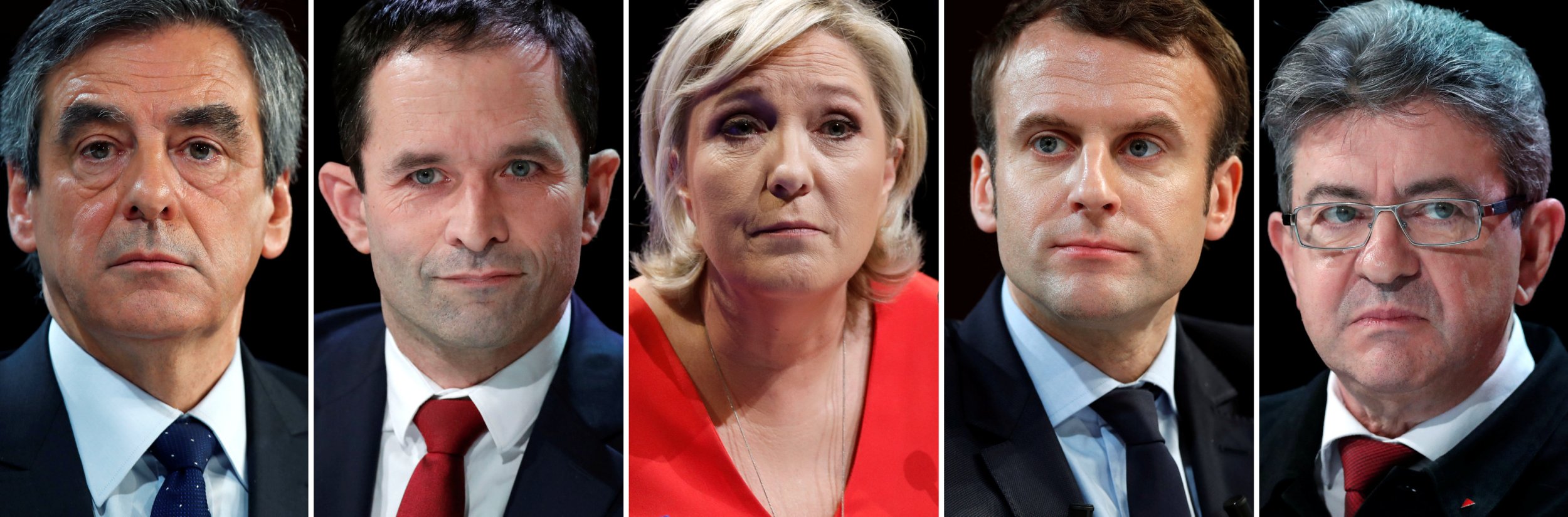 Le pen, Macron, Fillon, Hamon, Melenchon