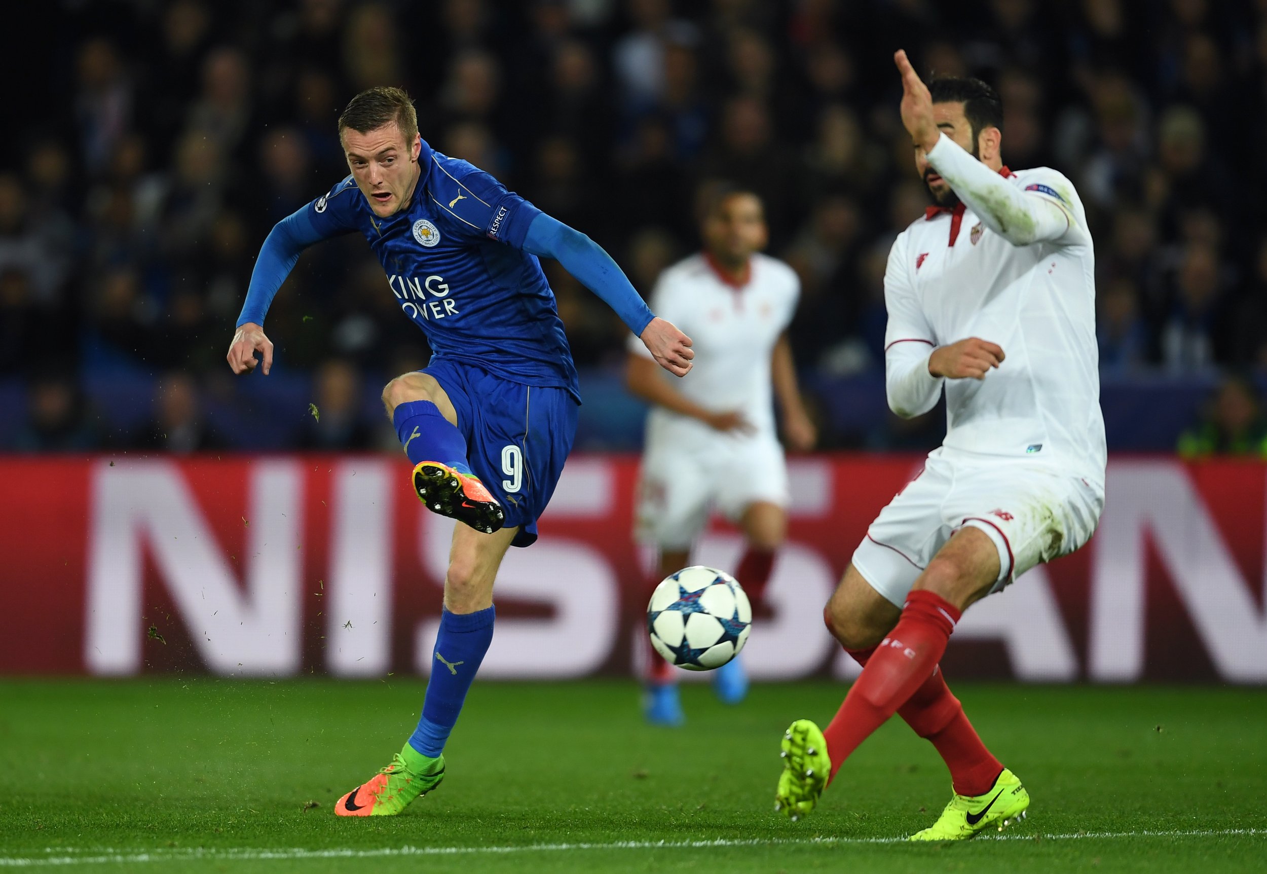 Leicester City striker Jamie Vardy at the King Power Stadium, Leicester, March 14.