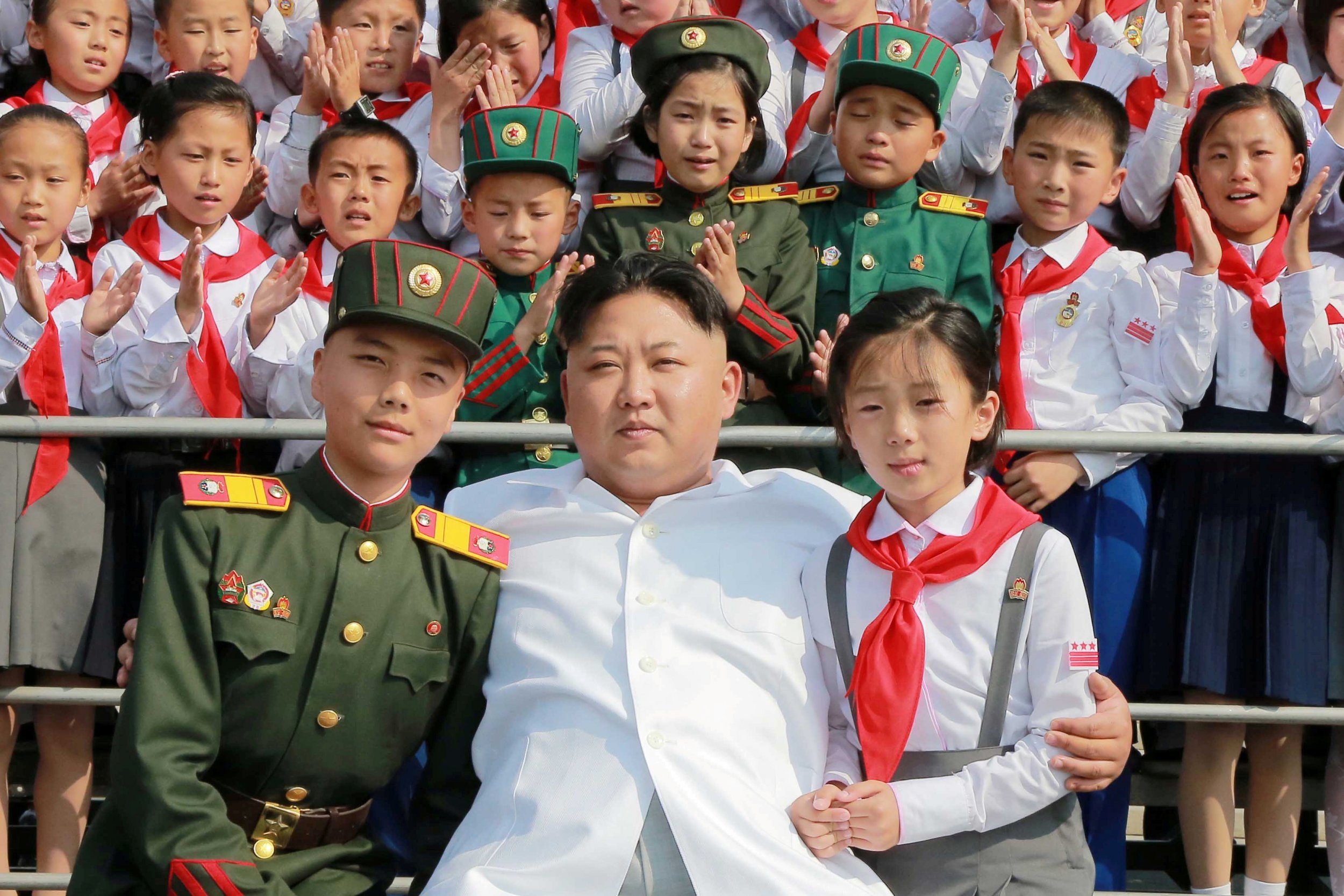 Kim Jong Un with children