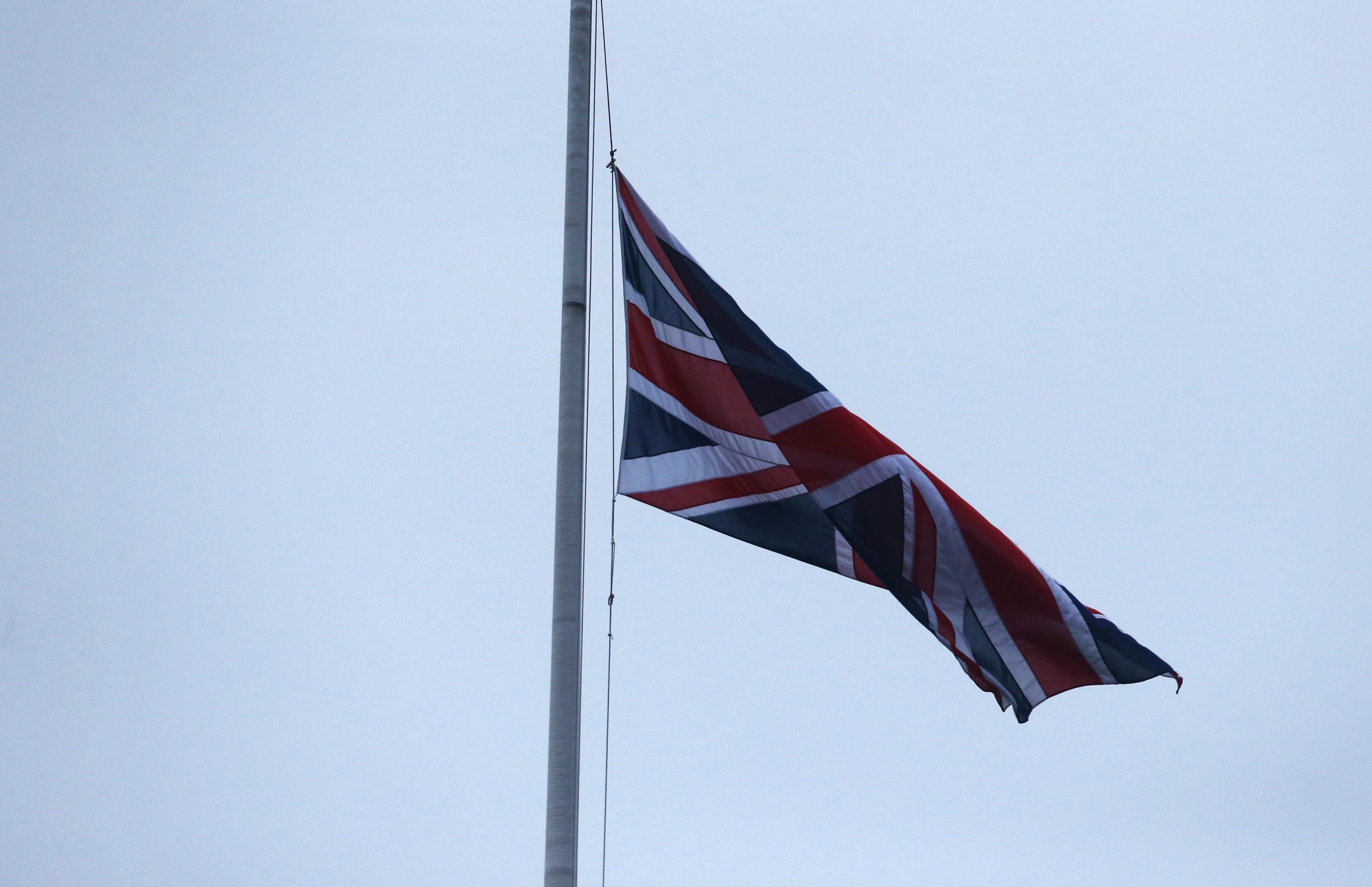 UK flag half mast