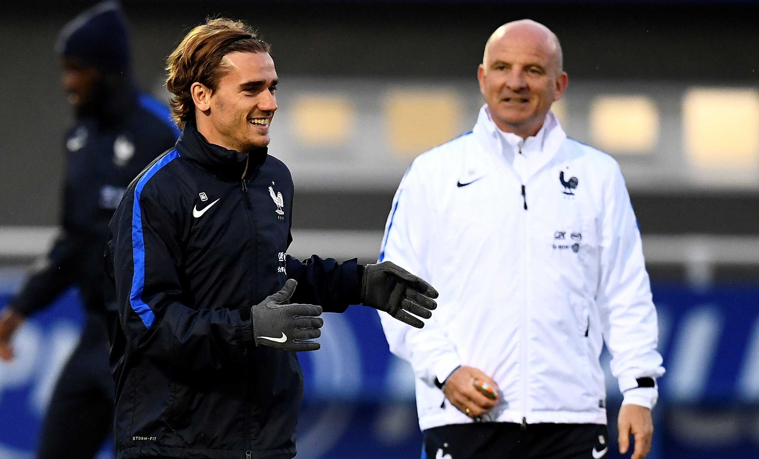 Atletico Madrid and France striker Antoine Griezmann, left.