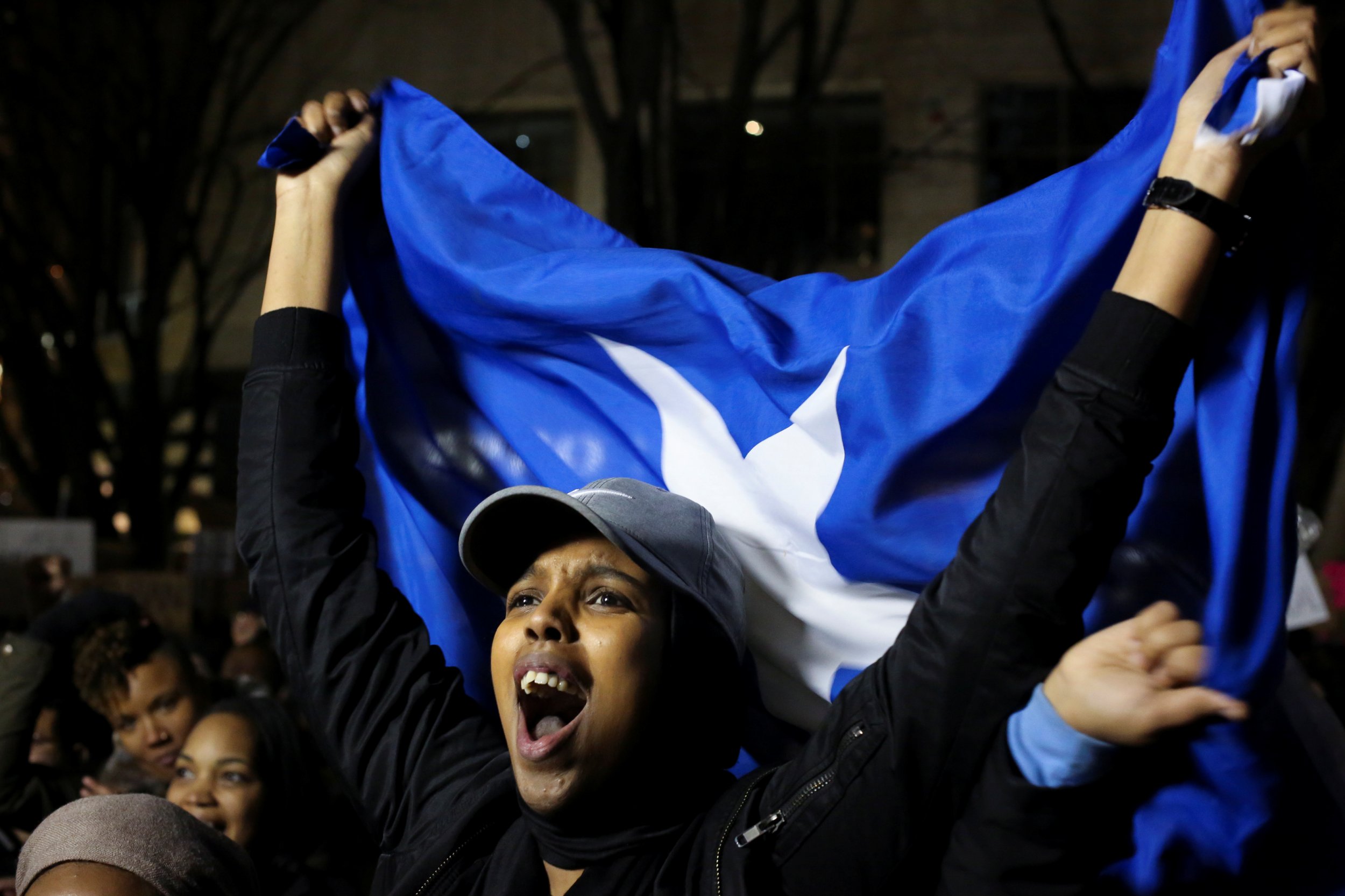 Travel ban protest Somalia