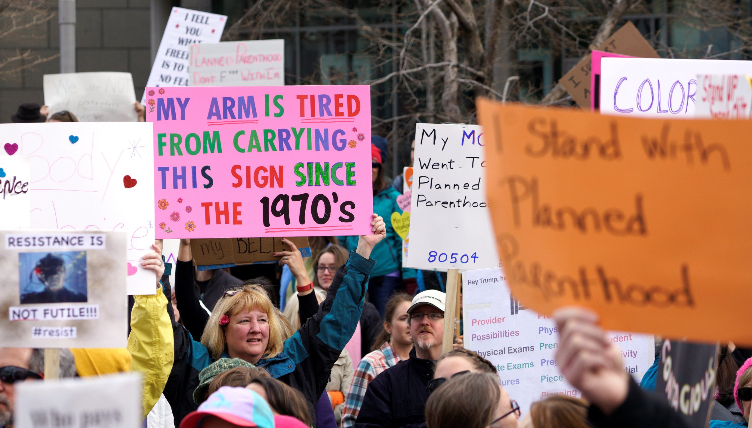 Planned Parenthood supporters