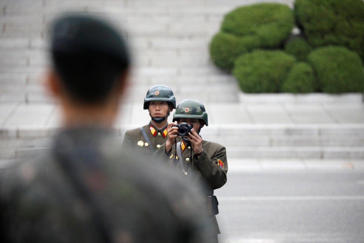 North Korea soldier with camera