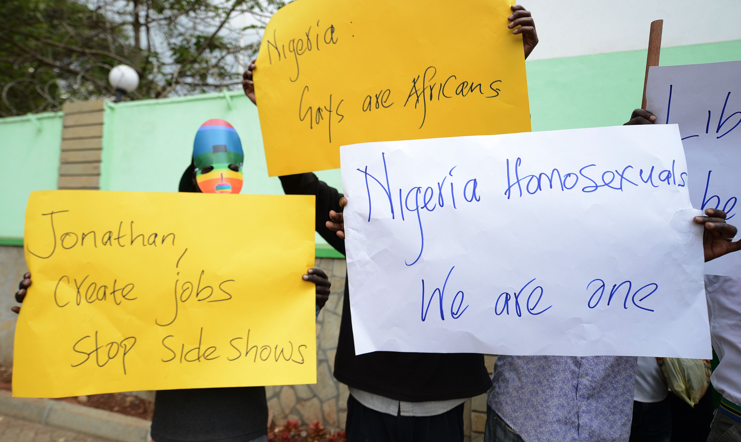 Nigeria 53 People Charged For Same Sex Marriage Conspiracy Newsweek   Kenya Lgbt Protest Nigerian High Commission 