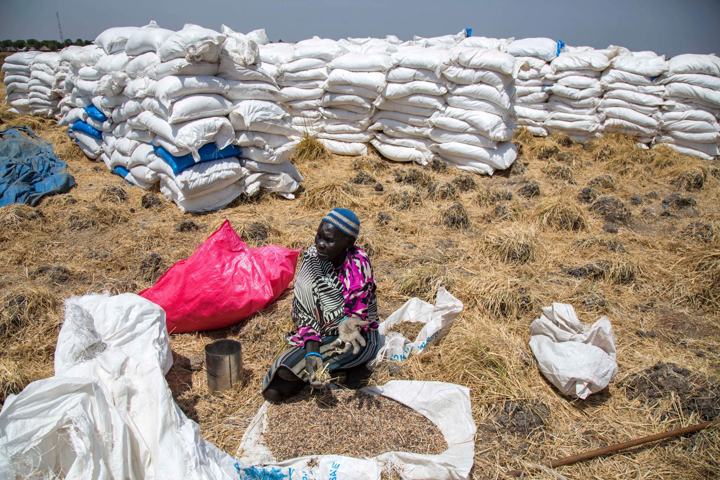 South Sudan aid bags