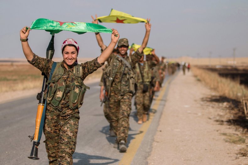 Kurdish fighters in Syria