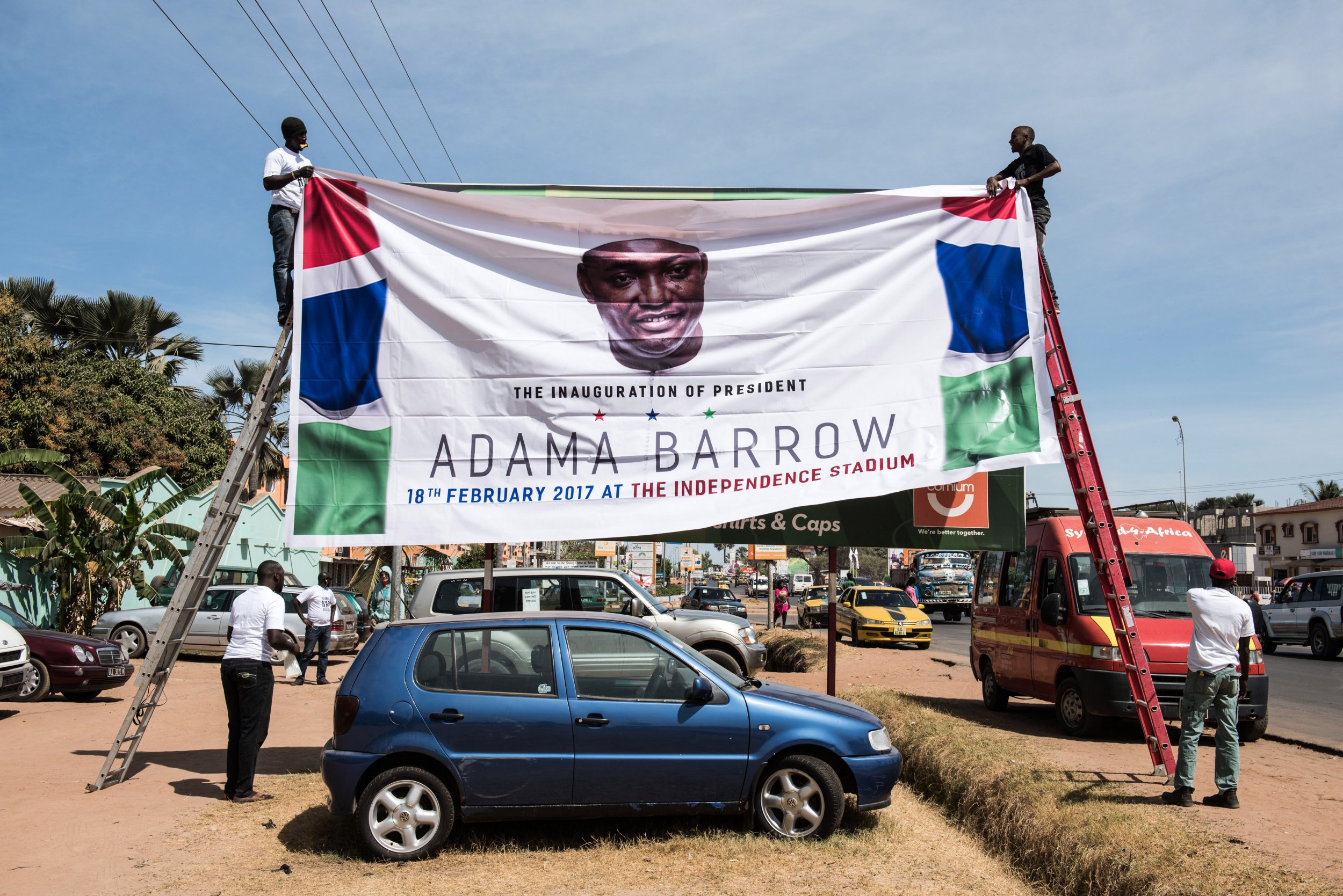 Adama Barrow banner