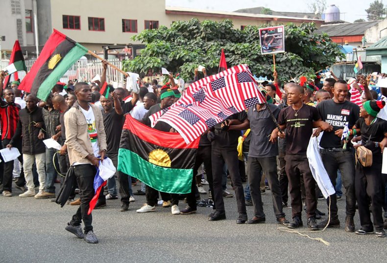Biafra Trump protest