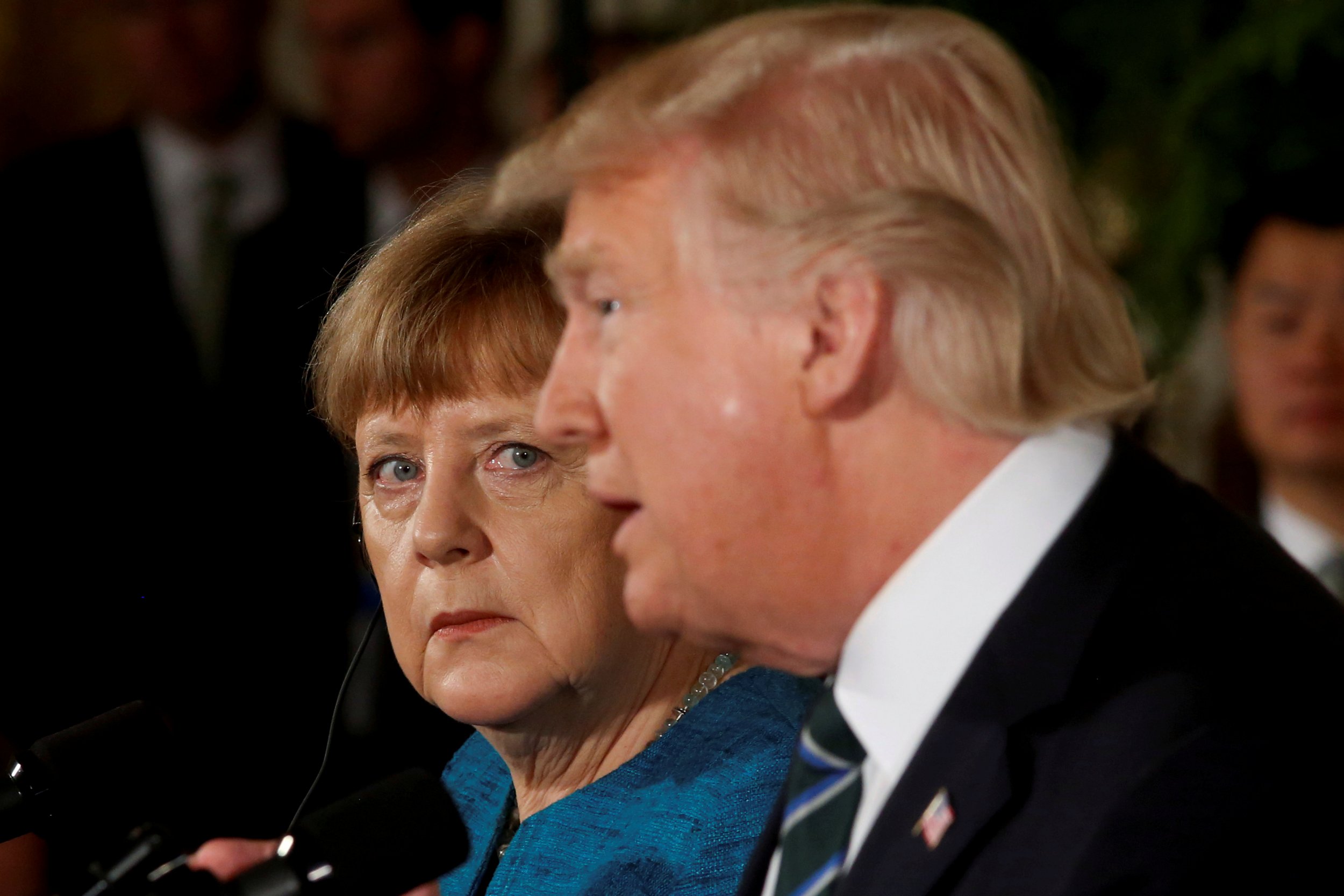 Angela Merkel and Donald Trump 