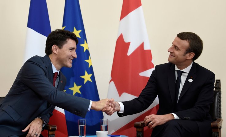Trudeau Meets Macron 0