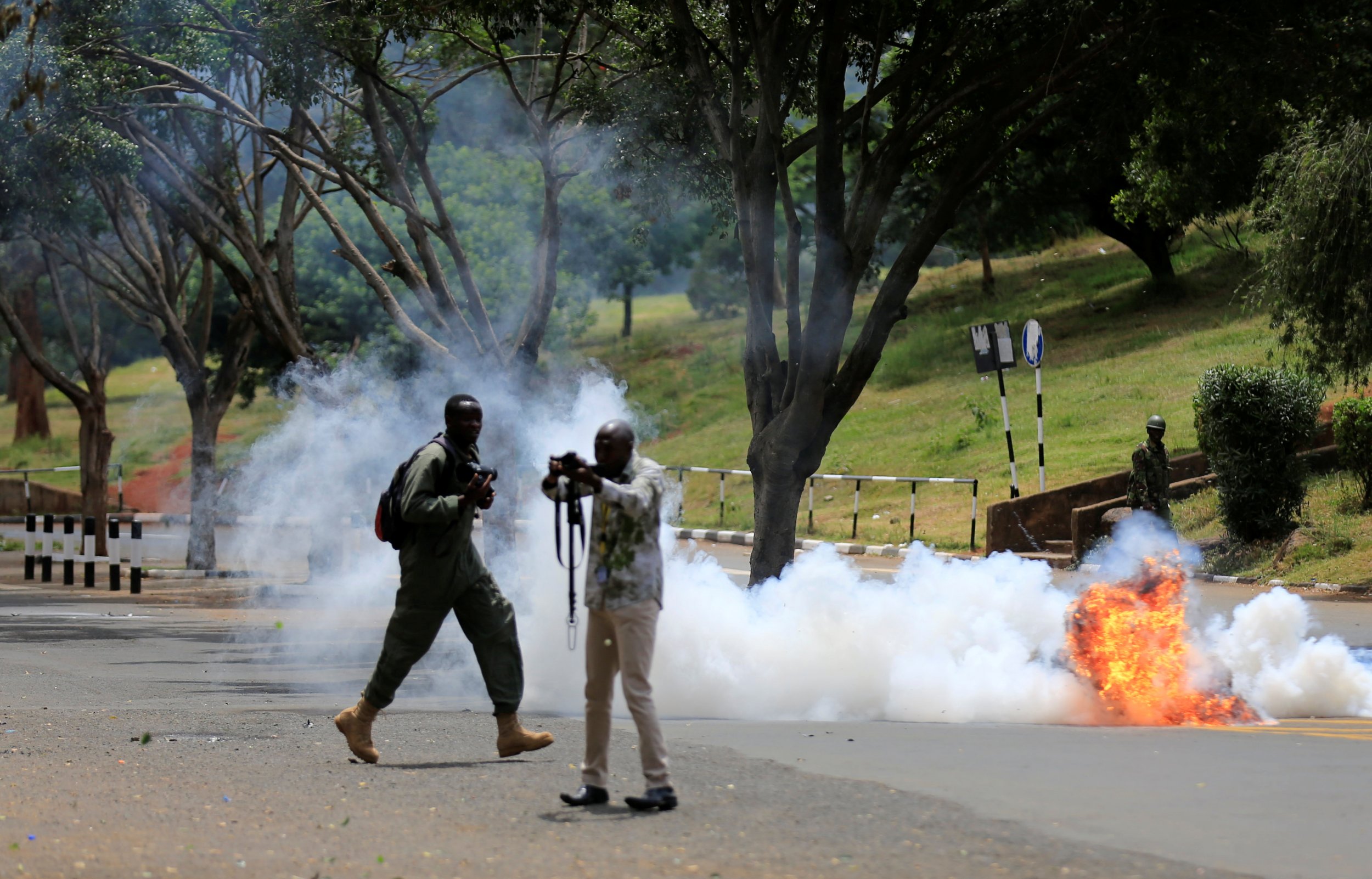 Kenya journalist at protest