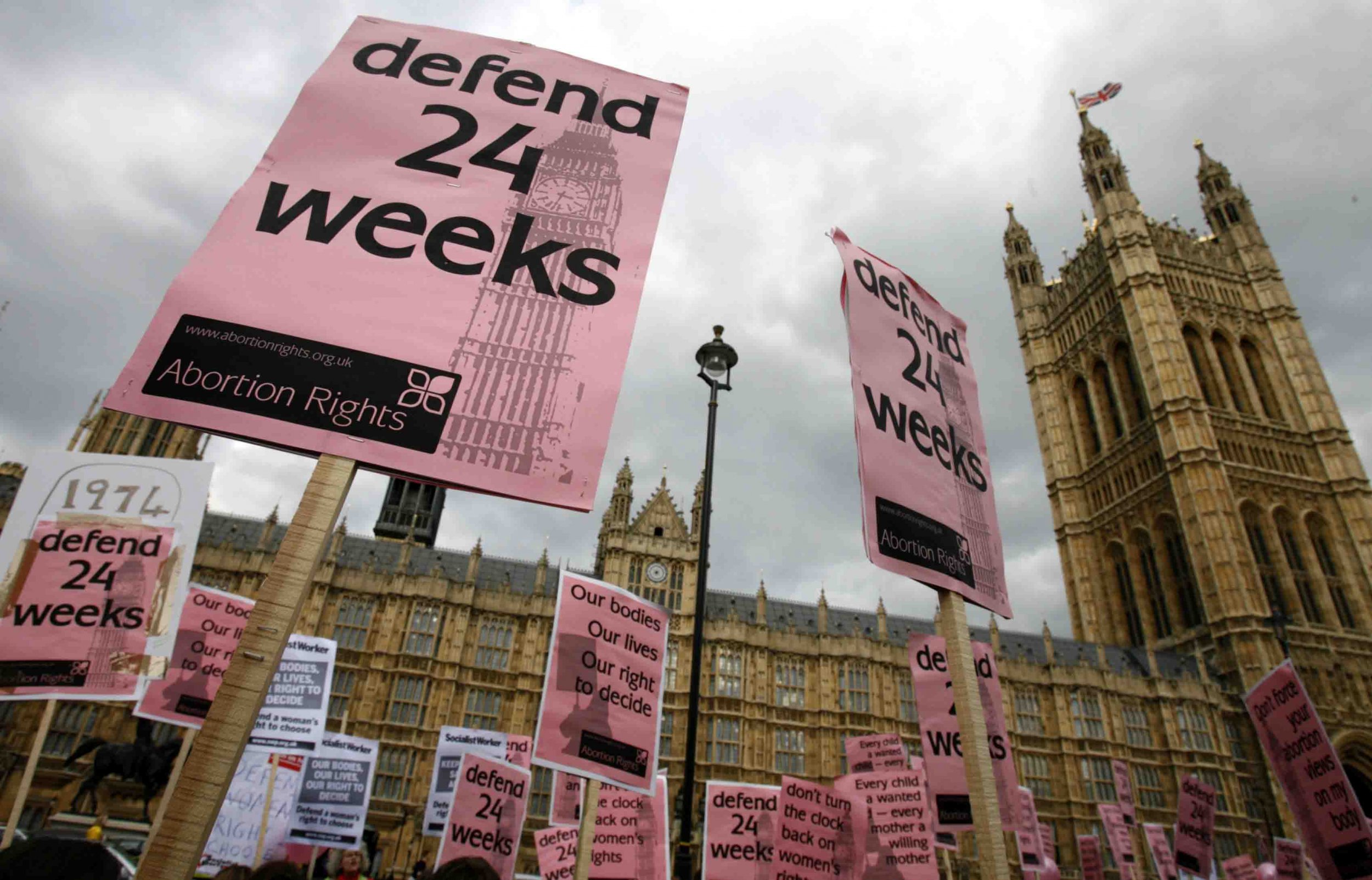 Pro-choice protest at the Houses of Parliament 