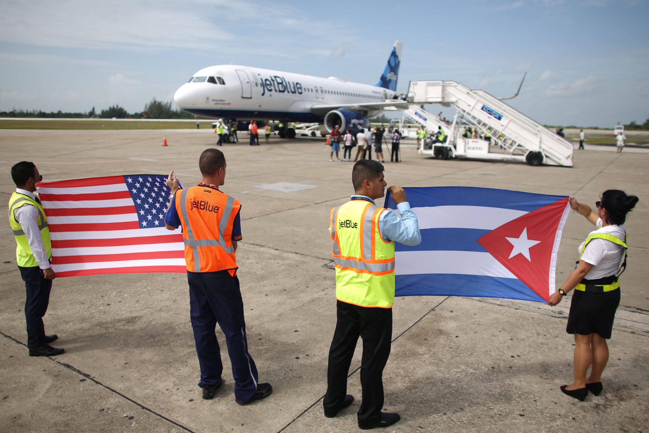 U.S. and Cuban flags 