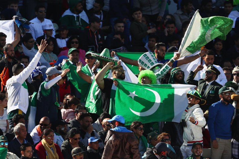 Pakistan supporters show their colours during the ICC Champions Trophy match between India and Pakistan at Edgbaston, England, June 4. 