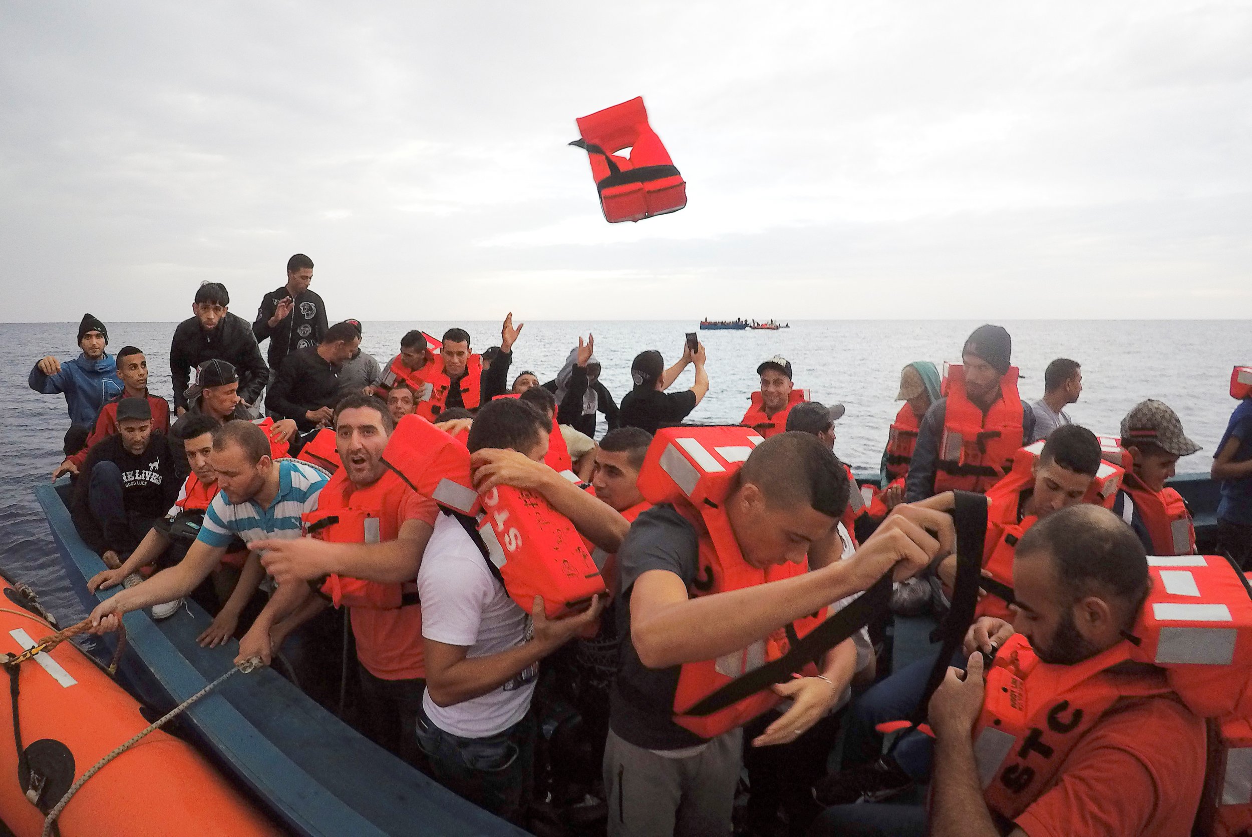 Migrants on boat