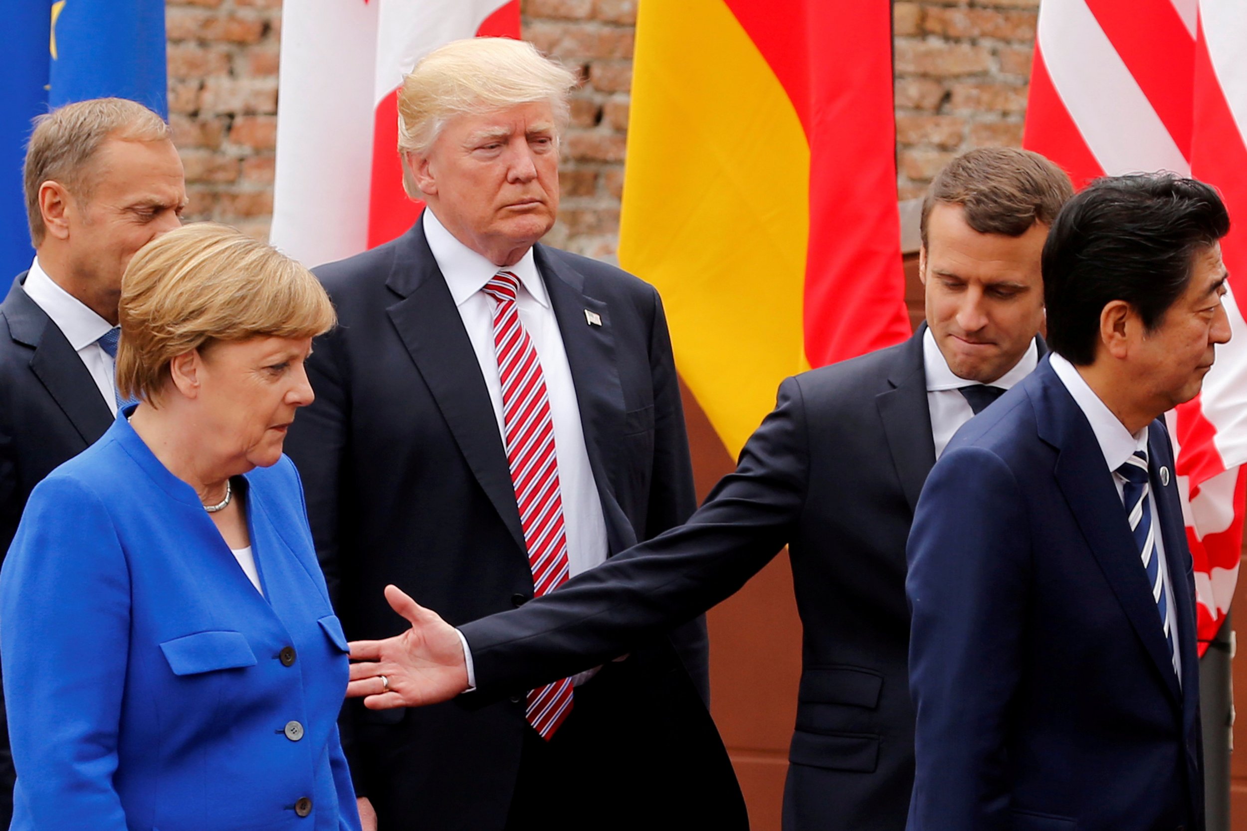 Trump, Merkel, Macron, Abe