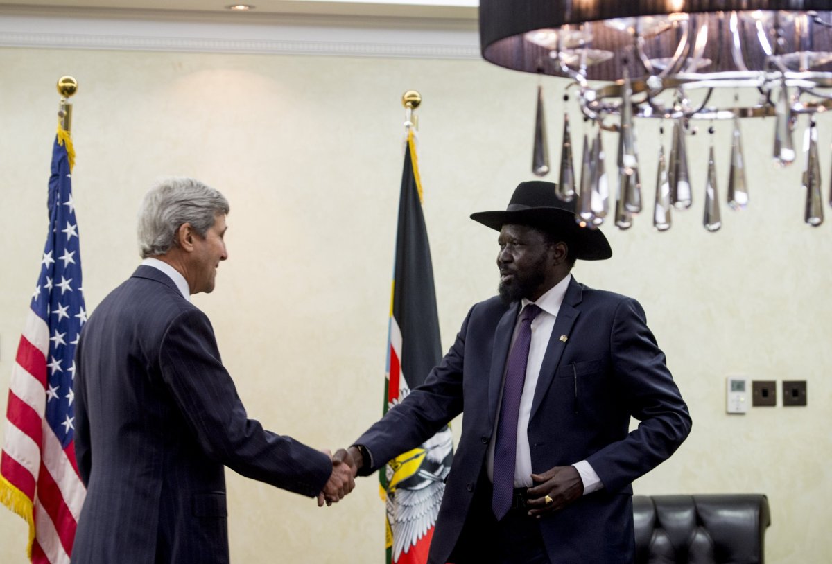 Salva Kiir and John Kerry