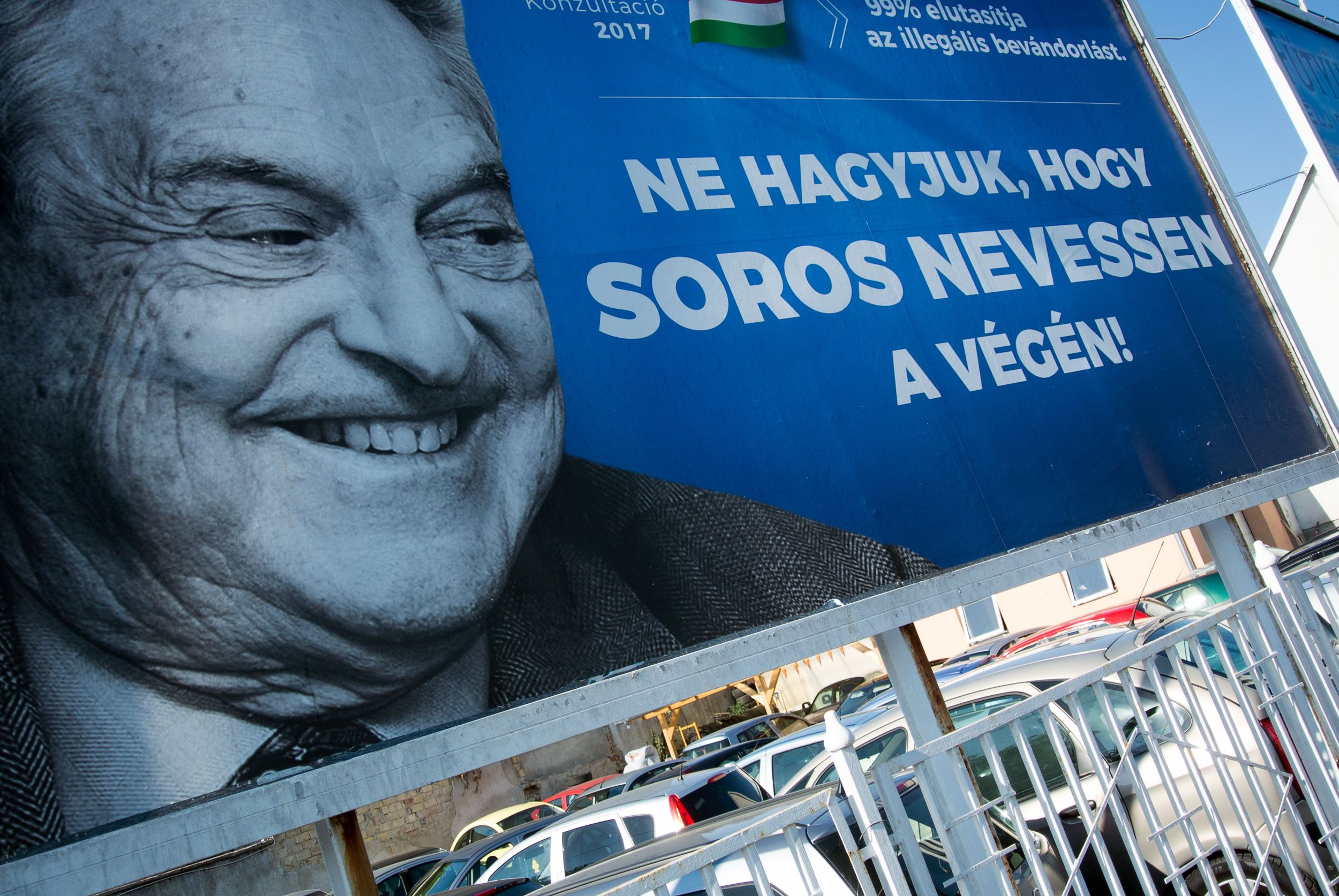 Hungary's George Soros posters