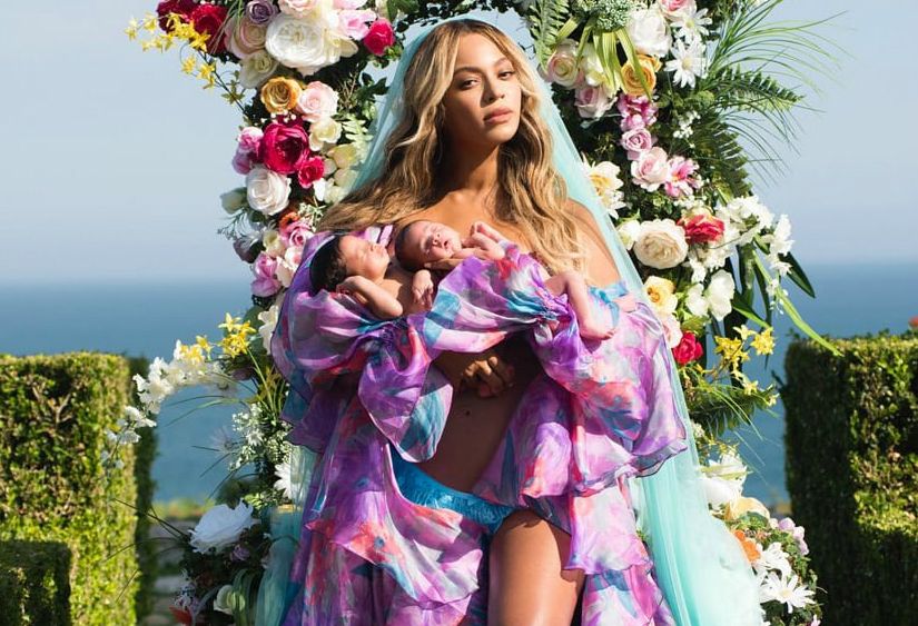 Beyonce with Sir and Rumi Carter