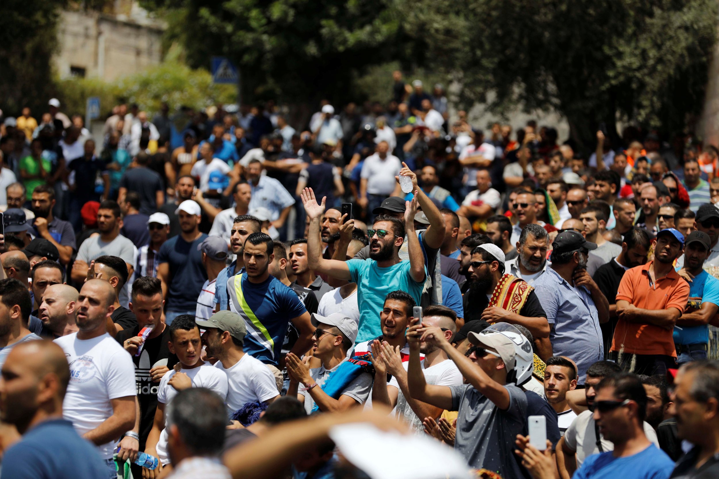 Protesters near Jerusalem's Old City