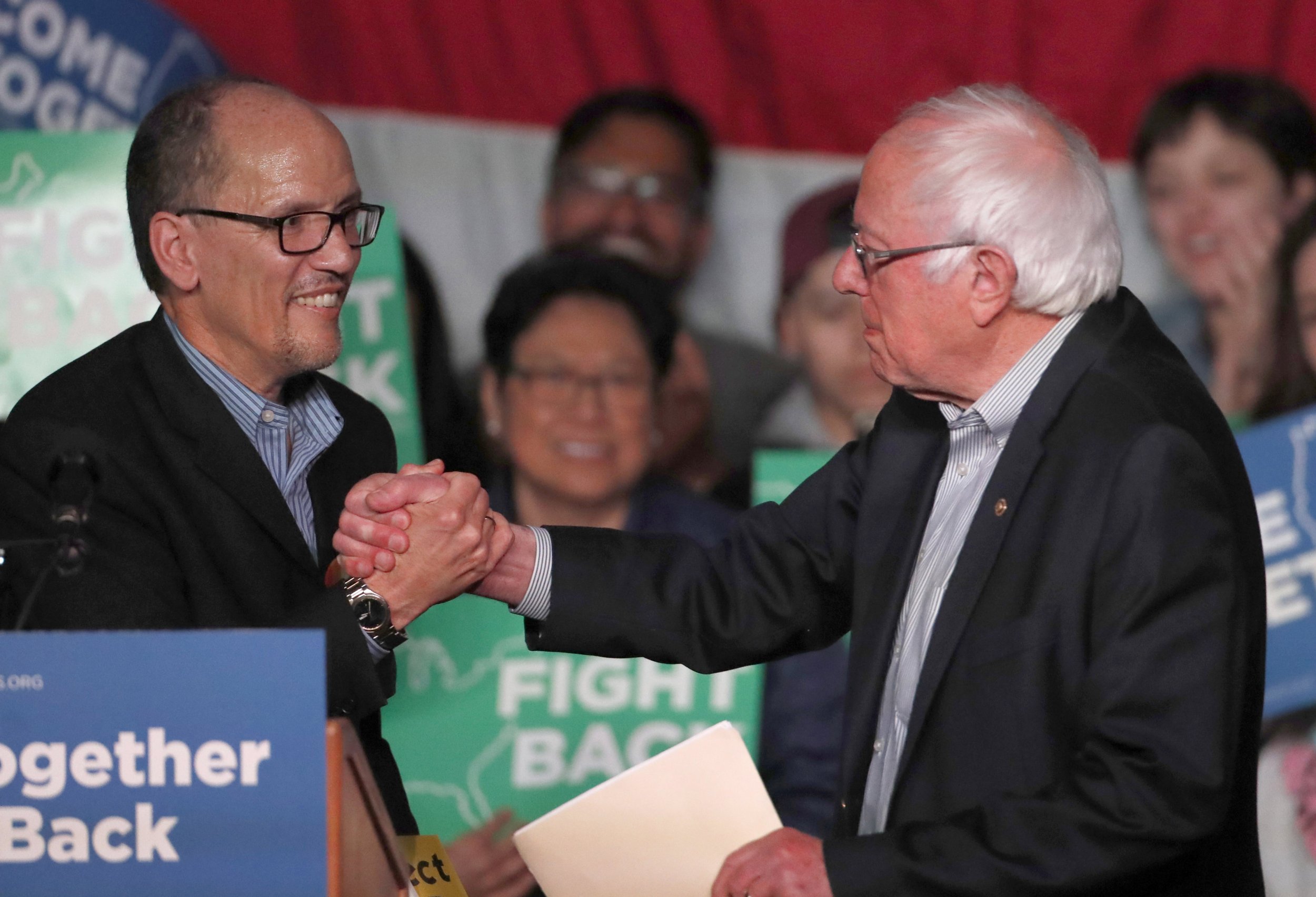 Tom Perez, Bernie Sanders