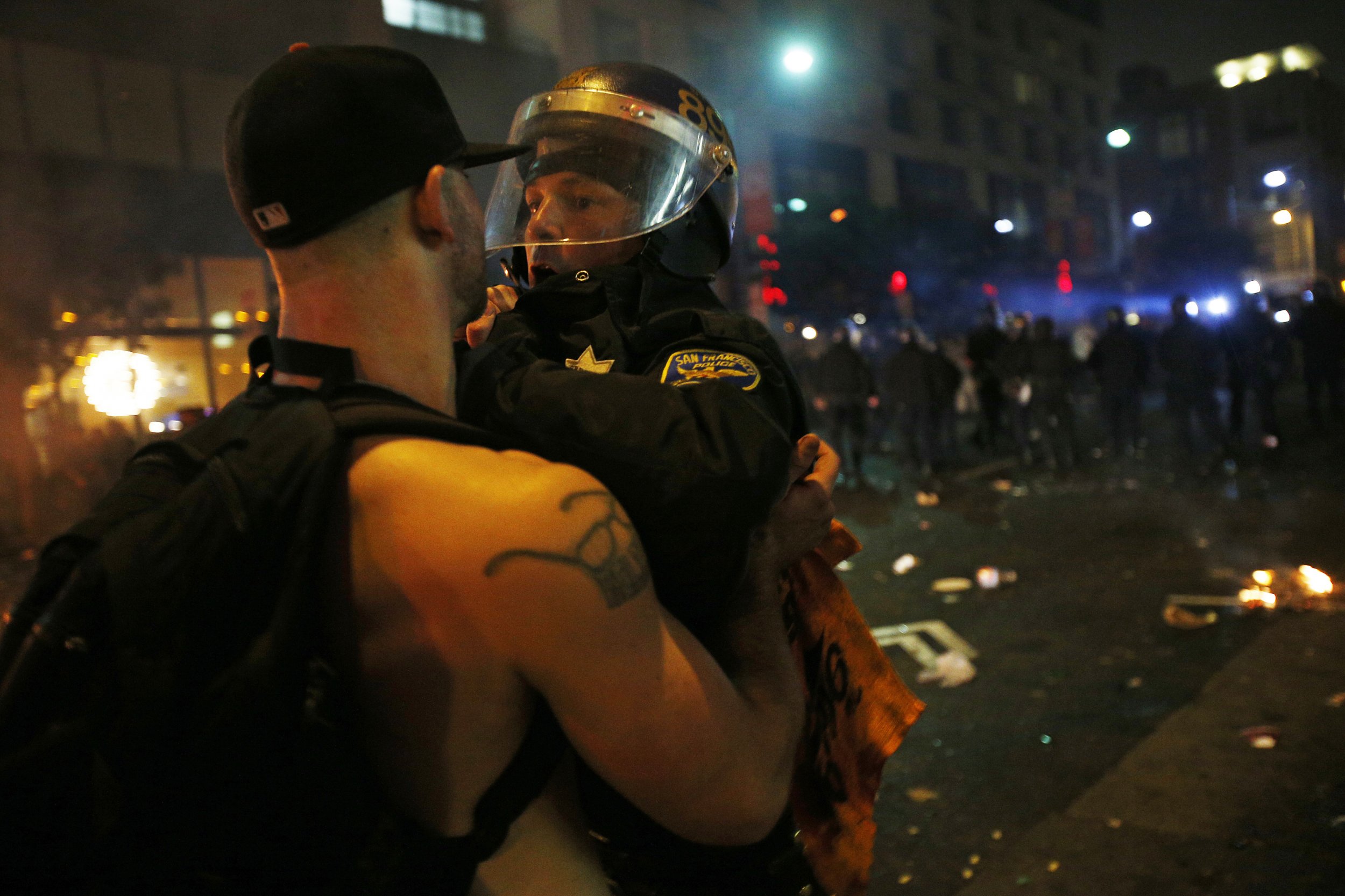 Police & Baseball Fan