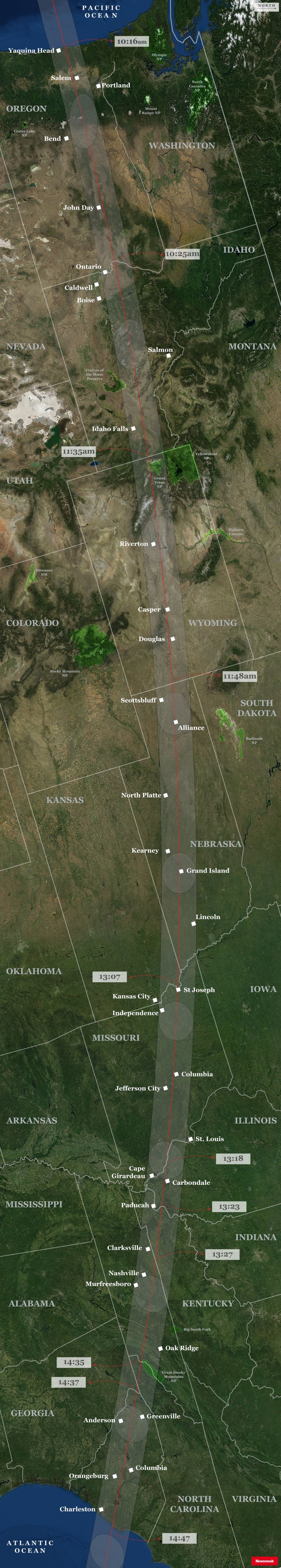 Total solar eclipse path