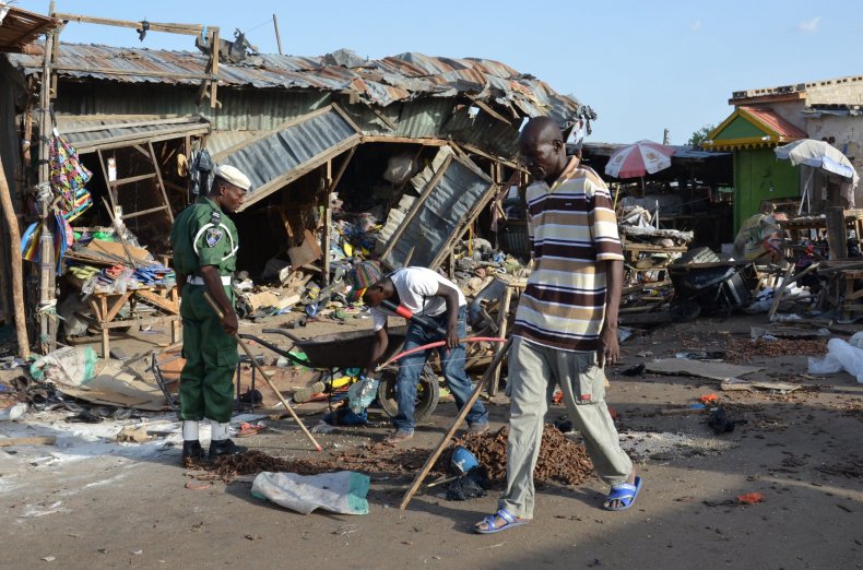 Suicide bomb aftermath Maiduguri Nigeria