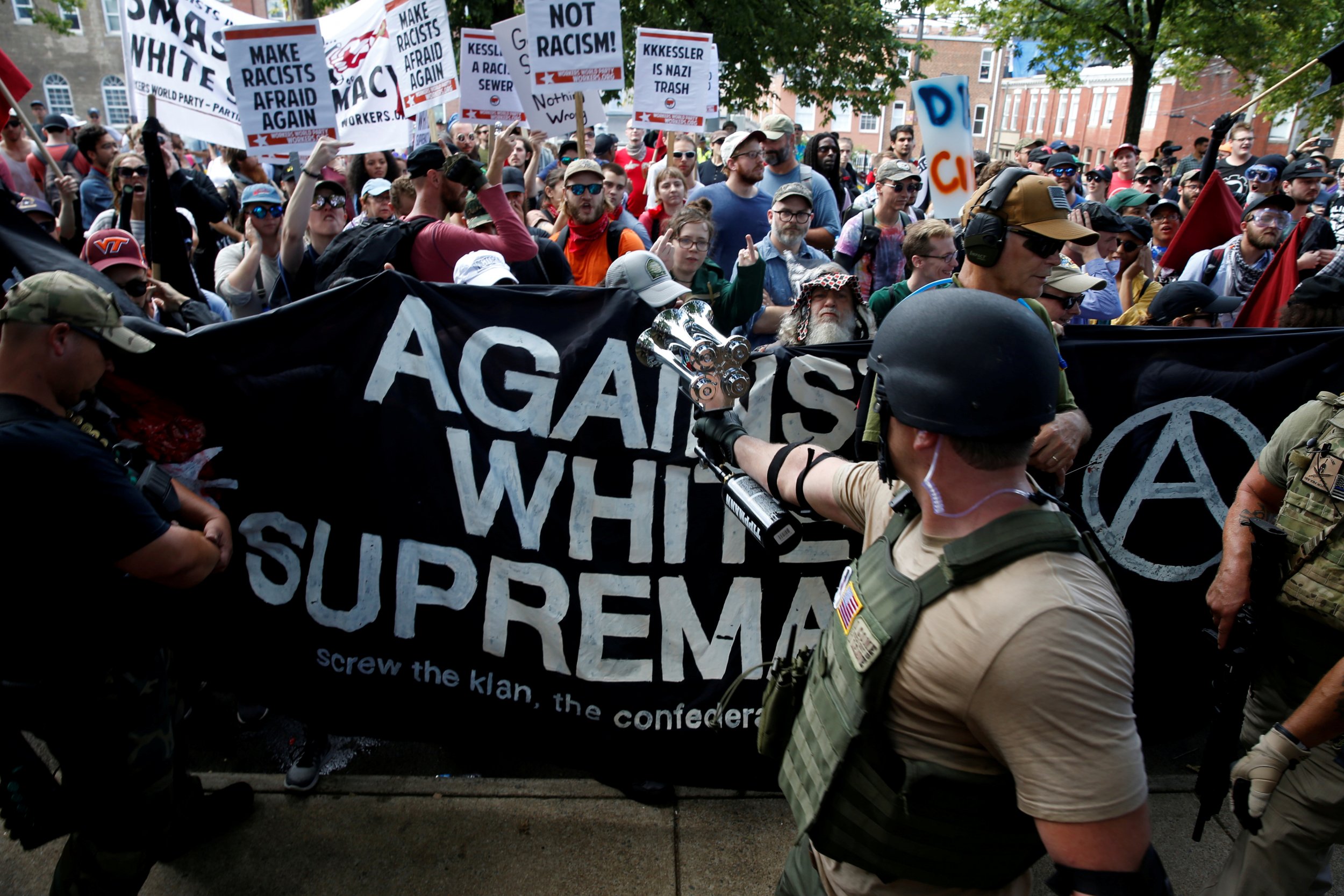 White nationalists and counter-protesters, Charlottesville, Virginia