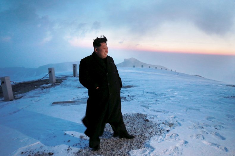 Kim on Mt Paektu