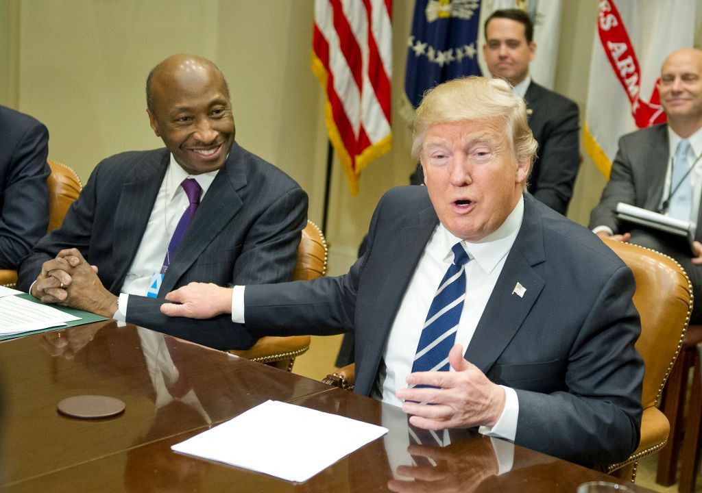 President Donald Trump meets with Kenneth C. Frazier