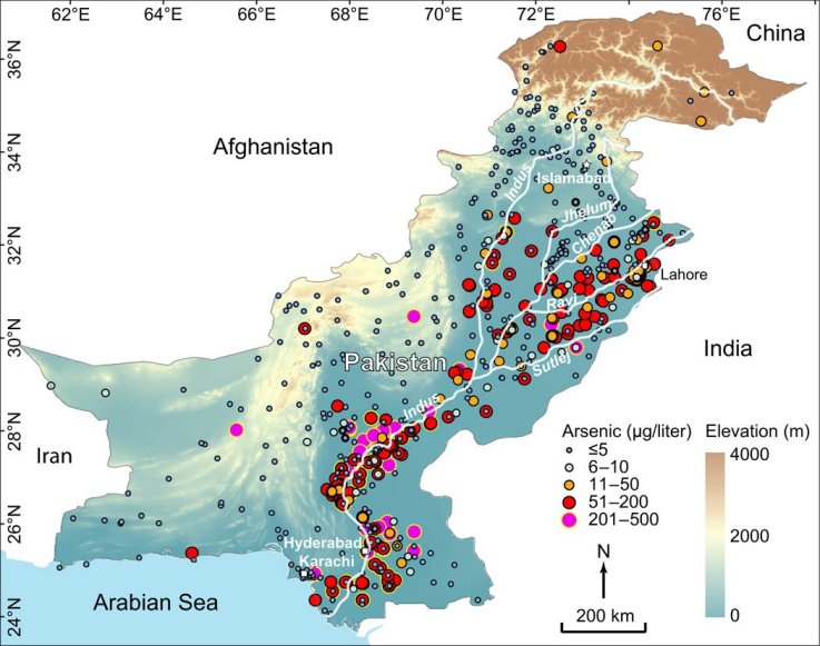 Arsenic levels map Arsenic levels map