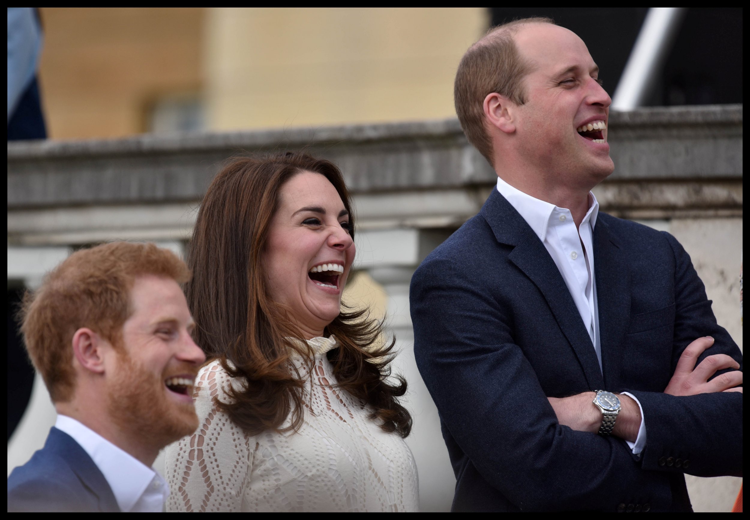 Princes William and Harry with Kate