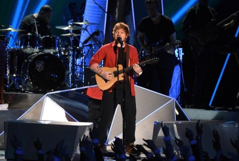 Ed Sheeran performs onstage during the 2017 MTV Video Music Awards