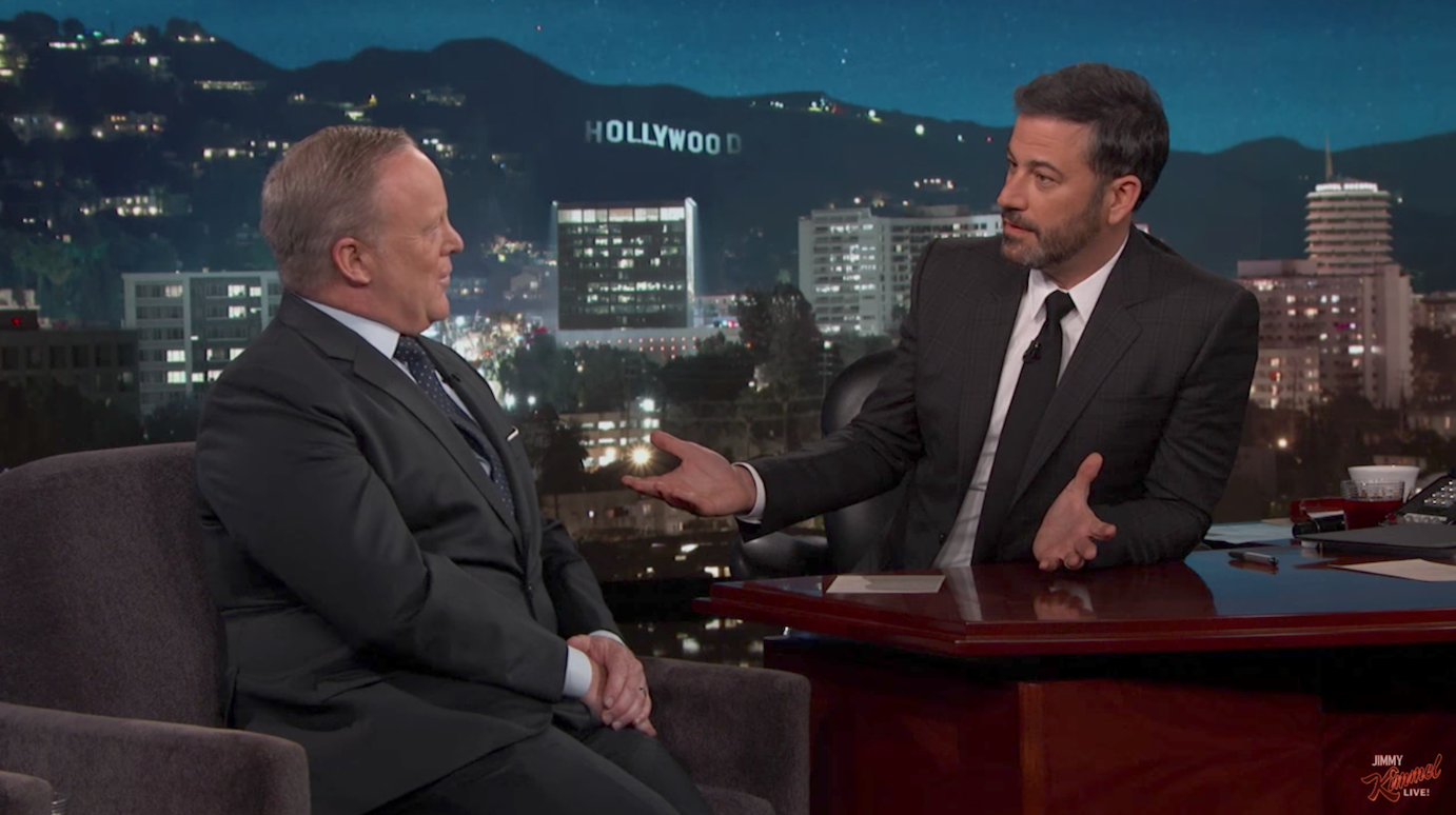 Sean Spicer Tells Kimmel About His Reaction To Anthony Scaramuccis