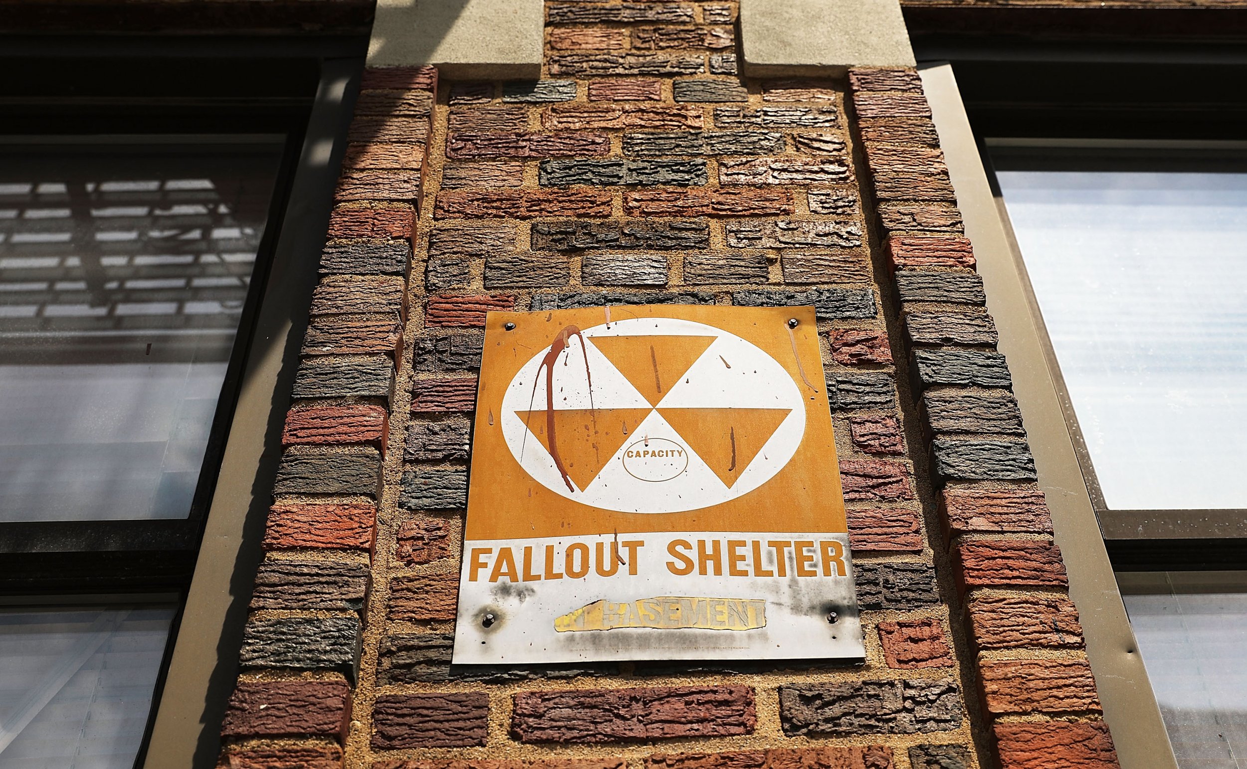 korean war fallout shelter sign