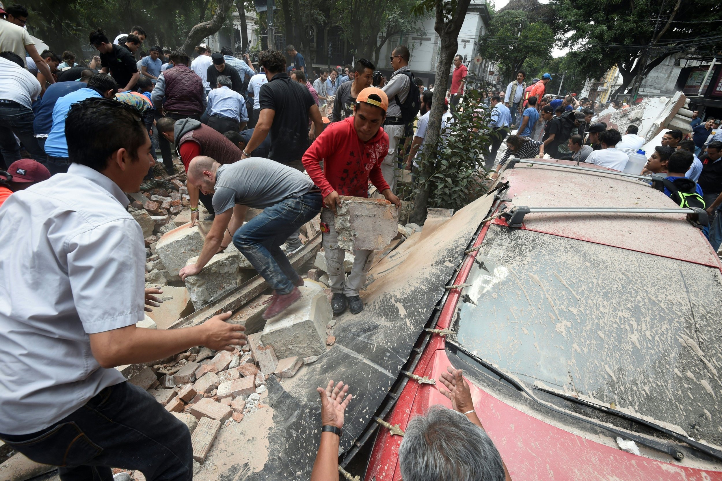 Rubble from Mexcio City earthquake 