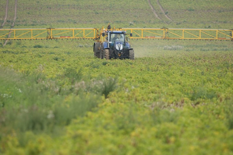 Tractor Spraying Pesticide