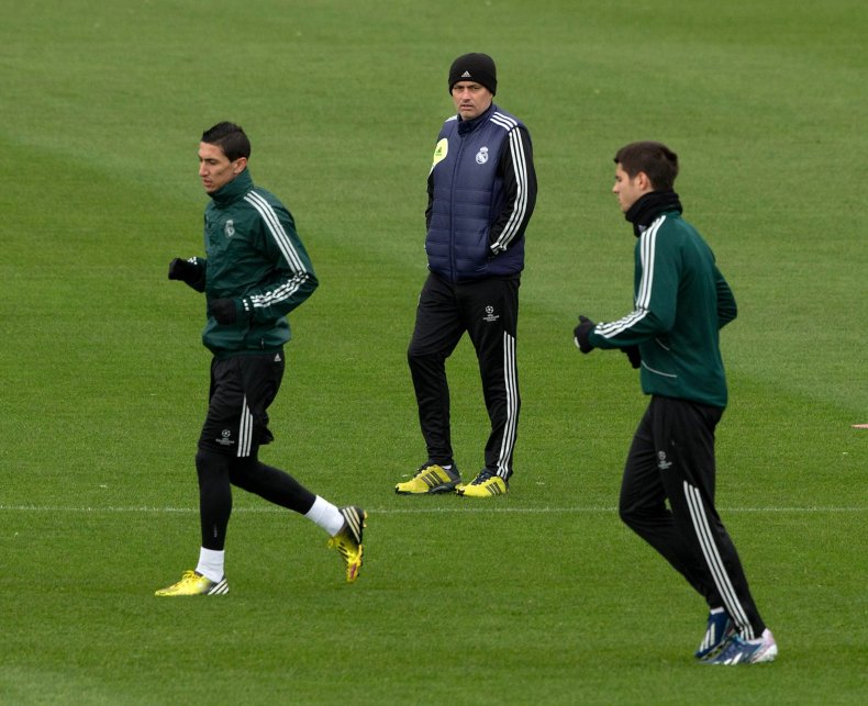 Mourinho Watches Morata