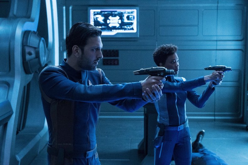 Shazad Latif and Sonequa Martin-Green in 'Star Trek: Discovery'