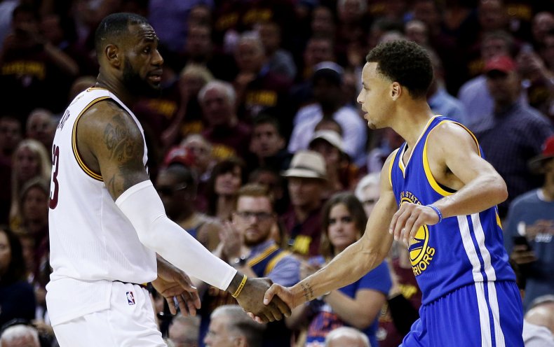 LeBron James, left, and Stephen Curry.
