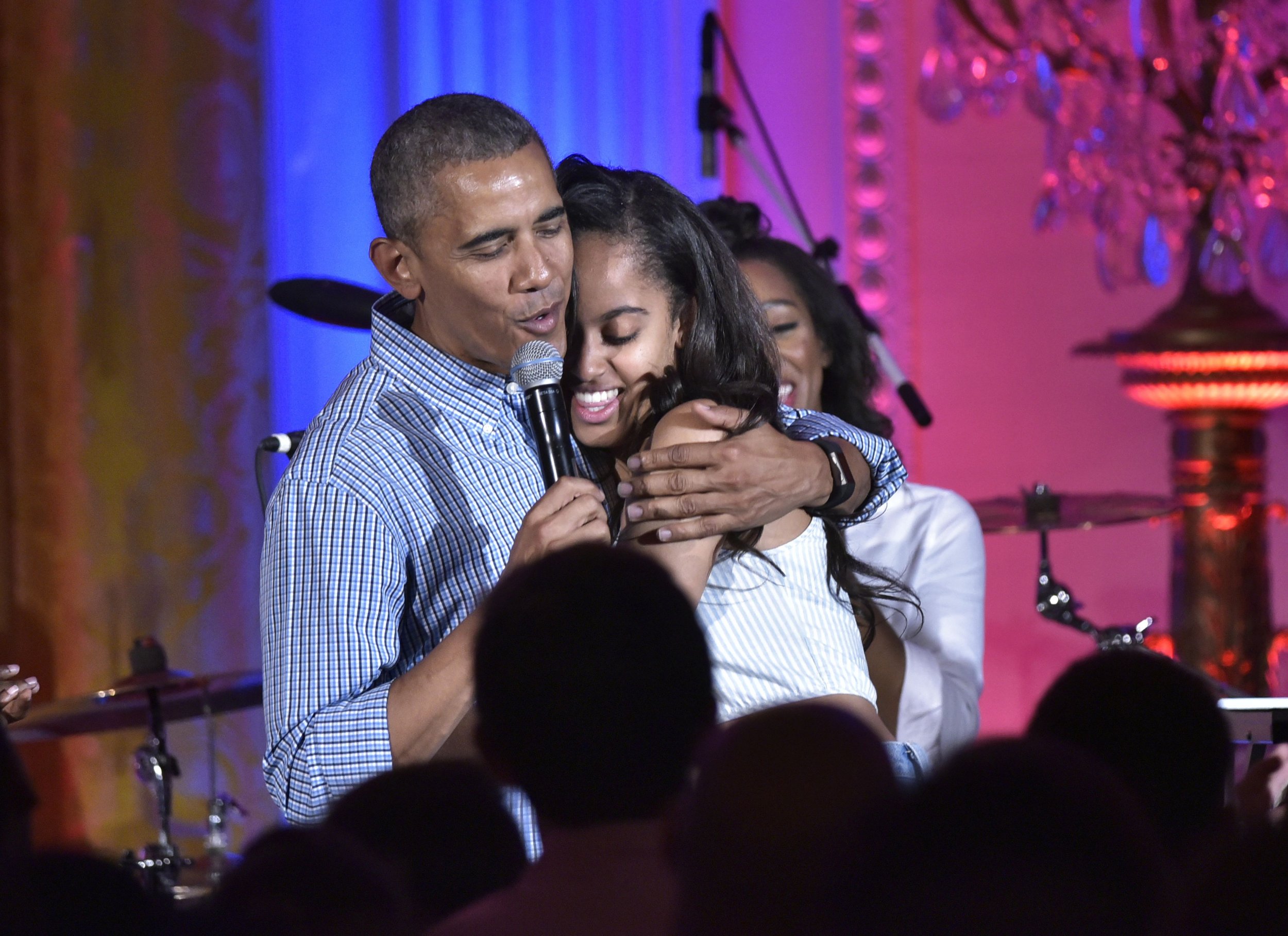 Obama and Malia hug