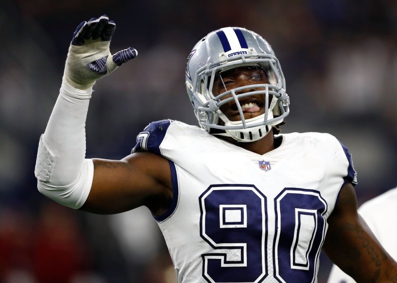 DeMarcus Lawrence of the Dallas Cowboys at AT&T Stadium, Arlington, Texas, November 30.