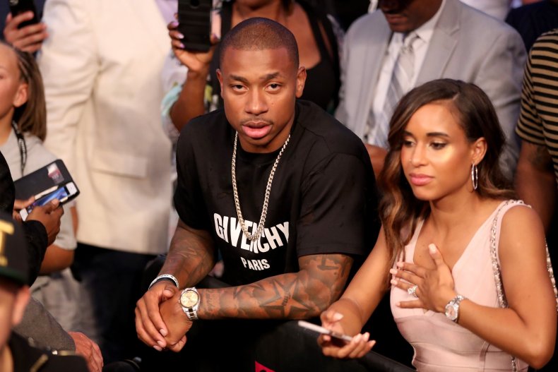 Cleveland Cavaliers point guard Isaiah Thomas, center.