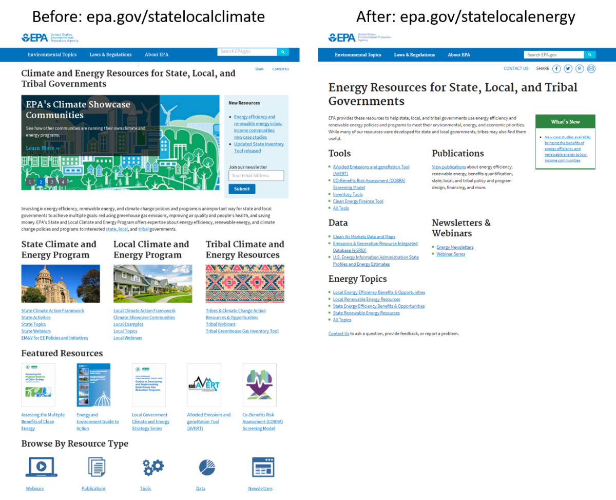 Home Page Side-by-Side State Local Climate and Energy