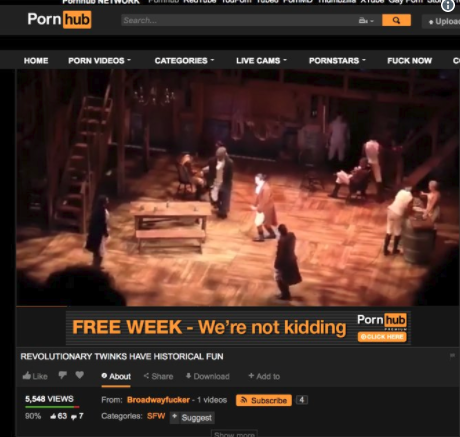 Hamilton on Pornhub First Act in Full Was Uploaded to X-rated Video Site